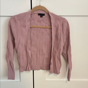J. Crew Mauve Ribbed Cardigan